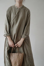 Load image into Gallery viewer, Linen Cheongsam Dress