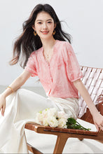 Muatkan imej ke dalam penonton Galeri, Rita Pink Lace V-Neck Longevity Top