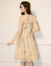 Load image into Gallery viewer, Apricot Embroider Dress