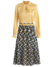 Load image into Gallery viewer, Yellow Satin Two-Piece