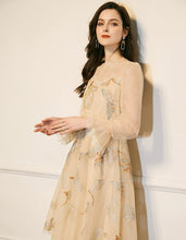 Load image into Gallery viewer, Apricot Embroider Dress