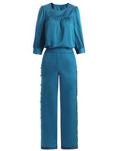 Load image into Gallery viewer, Blue Satin Two-Piece