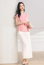 Load image into Gallery viewer, Melisande Peach Pink Jacquard Johanna Top
