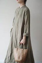 Load image into Gallery viewer, Linen Cheongsam Dress
