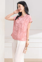 Load image into Gallery viewer, Melisande Peach Pink Jacquard Johanna Top
