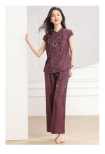 Load image into Gallery viewer, Imogen 2-Piece Plum Purple Khaki Giselle Set
