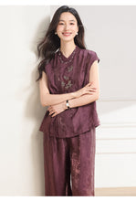 Load image into Gallery viewer, Imogen 2-Piece Plum Purple Khaki Giselle Set
