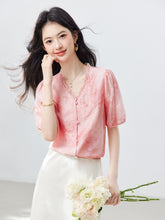 Muatkan imej ke dalam penonton Galeri, Rita Pink Lace V-Neck Longevity Top
