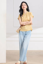Load image into Gallery viewer, Melisande Peach Pink Jacquard Johanna Top
