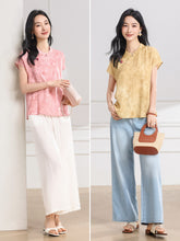 Load image into Gallery viewer, Melisande Peach Pink Jacquard Johanna Top
