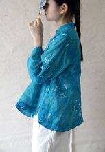 Load image into Gallery viewer, Crane Hibiscus Top (Turquoise)
