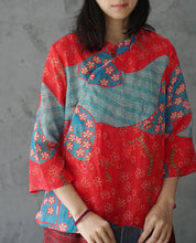 Load image into Gallery viewer, Red Sakura Print Zena Top
