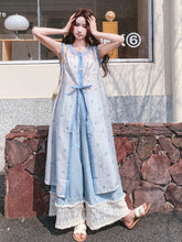 Load image into Gallery viewer, Carnation Charismatic Light Blue Lace Blouse Set Layered Scale Set
