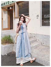 Load image into Gallery viewer, Carnation Charismatic Light Blue Lace Blouse Set Layered Scale Set
