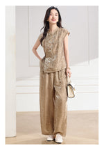Load image into Gallery viewer, Imogen 2-Piece Plum Purple Khaki Giselle Set
