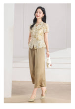 Load image into Gallery viewer, Diamond 2-Piece Floral Wide-Leg Pants Gina Top
