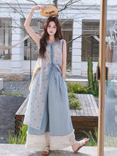 Load image into Gallery viewer, Carnation Charismatic Light Blue Lace Blouse Set Layered Scale Set
