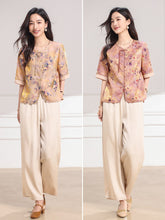 Muatkan imej ke dalam penonton Galeri, Larimar 2-Piece Light Purple Floral Shine Set
