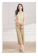 Load image into Gallery viewer, Diamond 2-Piece Floral Wide-Leg Pants Gina Top
