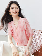 Muatkan imej ke dalam penonton Galeri, Rita Pink Lace V-Neck Longevity Top
