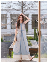 Load image into Gallery viewer, Carnation Charismatic Light Blue Lace Blouse Set Layered Scale Set
