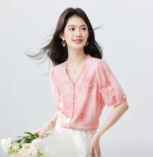 Muatkan imej ke dalam penonton Galeri, Rita Pink Lace V-Neck Longevity Top
