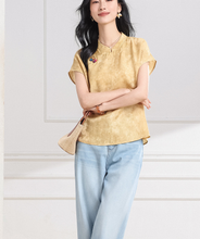 Load image into Gallery viewer, Melisande Peach Pink Jacquard Johanna Top
