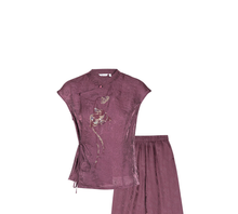 Load image into Gallery viewer, Imogen 2-Piece Plum Purple Khaki Giselle Set
