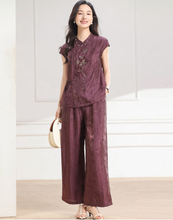 Load image into Gallery viewer, Imogen 2-Piece Plum Purple Khaki Giselle Set
