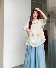 Load image into Gallery viewer, Brilliance 2-Piece Embroidered Floral Vina Set
