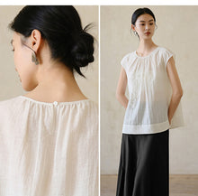 Load image into Gallery viewer, Jasper Sumptuous Top White Embroidered Monarch Tempo
