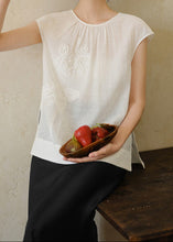Load image into Gallery viewer, Jasper Sumptuous Top White Embroidered Monarch Tempo
