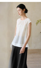 Load image into Gallery viewer, Jasper Sumptuous Top White Embroidered Monarch Tempo
