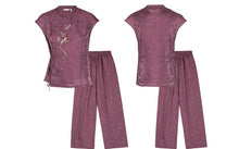 Load image into Gallery viewer, Imogen 2-Piece Plum Purple Khaki Giselle Set
