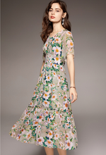 Load image into Gallery viewer, Jessica&#39;s Flowery Silk Dress
