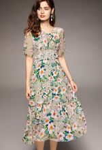 Load image into Gallery viewer, Jessica&#39;s Flowery Silk Dress
