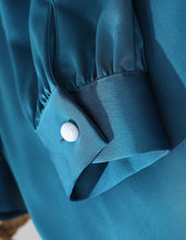Load image into Gallery viewer, Blue Satin Two-Piece
