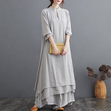 Load image into Gallery viewer, Signature Cotton Loose Hanfu Tea Gown Two-piece Traditional Chinese Costume
