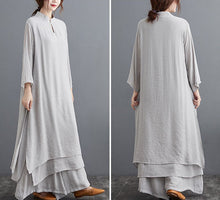 Load image into Gallery viewer, Signature Cotton Loose Hanfu Tea Gown Two-piece Traditional Chinese Costume
