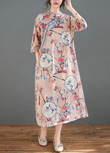 Load image into Gallery viewer, Mandarin Collar Hanfu Floral Causal Dress Traiditonal Chinese Costume

