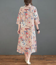 Load image into Gallery viewer, Mandarin Collar Hanfu Floral Causal Dress Traiditonal Chinese Costume

