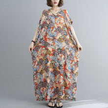 Load image into Gallery viewer, V Neck Floral Signature Cotton Robe Chinese Style Casual Dress Boho Dress
