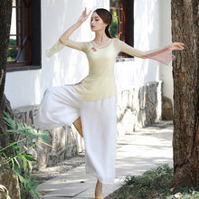 Load image into Gallery viewer, Round Neck Chinese Style Yoga Wear Dance Costume
