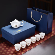 Load image into Gallery viewer, Gold Gilted Porcelain Kung Fu Tea Set Cups Teapot 6 Pieces
