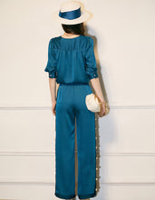 Load image into Gallery viewer, Blue Satin Two-Piece
