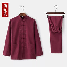 Load image into Gallery viewer, Linen fabric, Chinese Tang Suit set, Kong fu Suit set
