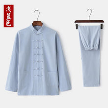 Load image into Gallery viewer, Linen fabric, Chinese Tang Suit set, Kong fu Suit set
