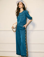 Load image into Gallery viewer, Blue Satin Two-Piece
