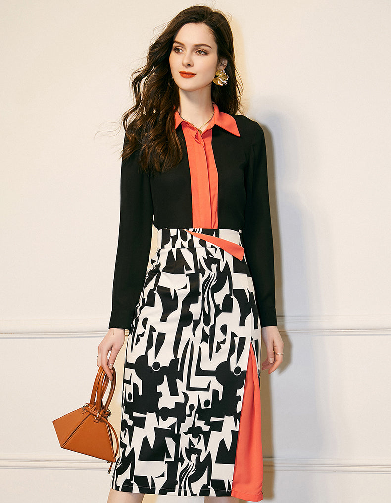 Contrast Color Two-Piece