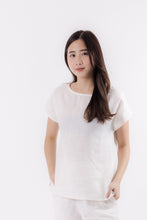 Load image into Gallery viewer, Linen Short Sleeve Top (White)
